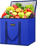BALEINE 1PK Insulated Reusable Grocery Bag, Heavy Duty Shopping Tote | Foam & Foil Insulation, 9" Long Handles, Reinforced Bottom Keeps Upright, Fold Flat Storage, Water-Resistant Shopping Bag