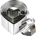 Stainless Steel Heart Cookie Cutter Set of 5 with Handle, Small to Large Heart Shapes for Baking, Pancakes, Sandwiches, Cheese, Fruits, Playdough, Valentine's Day Baking Supplies
