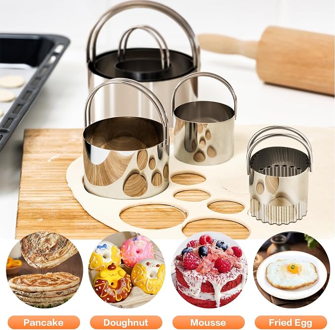 Pastry Cutter, Biscuit Cutter, Dough Scraper, Bread Lame | Stainless Steel Pastry Blender Set, Dough Cutter Biscuit Cutter Dough Blender Tools & Pastry Utensils (5 Pcs/Set)