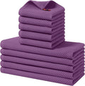 Homaxy 10 Pack 100% Cotton Kitchen Towels and Dishcloths Set, Purple | 12 x 12 Inches and 13 x 28 Inches Kitchen Towels Set, Ultra Soft Absorbent Dish Cloths for Washing Dishes