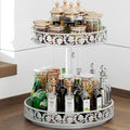 2 Tier Lazy Susan Organizer Turntable, 12 Inch, White | Adjustable, Easy Assembly & Cleaning, Two Tier Rotating Lazy Susan Spice Rack, For Cabinet Dining Table Kitchen Countertop