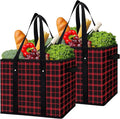 Reusable Grocery Bags 2 Pack, Foldable & Water Resistant Shopping Bags | Large Grocery Tote Bag Water Resistant Shopping Bags Foldable Grocery Bag for Clothes,Shoes and Picnic