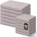 Homaxy Super Soft 12 Pack Kitchen Towels and Dishcloths Set, Grey | Ultra-Absorbent, 10 x 10 and 13 x 19 Inches, Coral Velvet, No Lint, Nonstick Oil, Fast Drying, Microfiber Cleaning Cloth