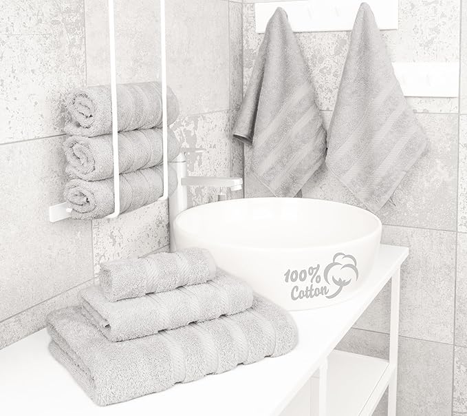 American Soft Linen 100% Cotton Luxury Turkish Towels, 6 Piece Towel Set | Soft Absorbent Quick Dry OEKO Tex Standard 100 Certificated Durable Machine Washable Premium Hotel Quality