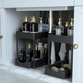 Under Sink Organizer 2 Pack,2 Tier Slide Out Storage for Kitchen Bathroom | Multi-purpose Under Cabinet Storage Rack Fit Kitchen Sink, Bathroom Vanity, Easy Assembly
