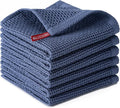 Kitchen Towels 6-Pack Kitchen Dish Cloths,100% Cotton,12x12 In,Navy Blue | Towels Waffle Weave,Ultra Soft Absorbent, Quick Drying