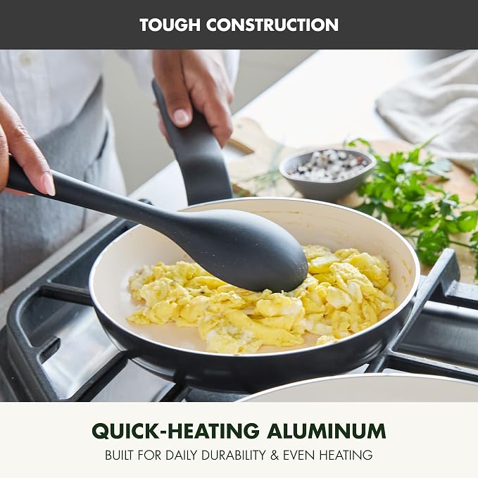 GreenPan Rio Advanced 8" Frying Pan Skillet, Ceramic Nonstick PFAS-Free, Induction Ready, Dishwasher and Oven Safe, Black