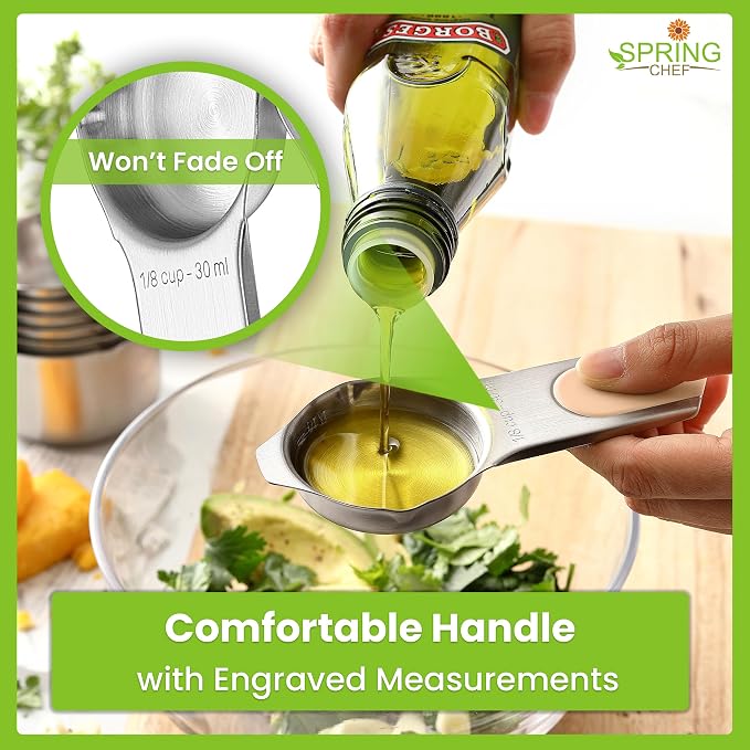 Spring Chef 15 Magnetic Measuring Cups & Spoons, Patented, Desert Sunset | Nesting Stainless Steel Measuring Cups & Heavy Duty Metal Measuring Spoons with Levelers for Dry & Liquid Ingredients