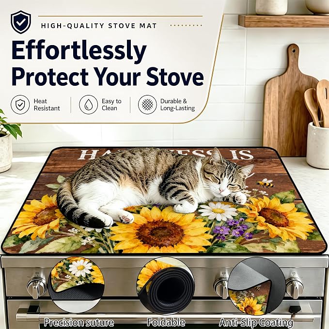 Stove Top Covers with A Non-slip Rubber Coating | protect Your Stove from Scratches, Extend Countertop Space, and Add A Classic Kitchen Touch