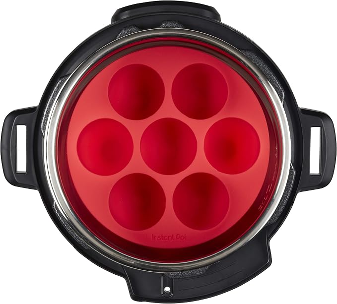 Instant Pot Official Silicone Egg Bites Pan with Lid - Compatible with 6 Qt., 8 Qt. Cookers - Ideal for Egg Bites, Muffins, Baby Food, and More - BPA-Free, Non-Stick, and Heat Resistant to 450°F