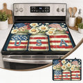 Patriotic Electric Stove Top Cover | Heat Resistant Glass Cooktop Protector for Kitchen Ceramic Countertops, Multiuse Stove Cover and Dish Drying Mat