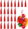 uxcell 150pcs Egg Hatching Bags, 20 Inch Mesh Nylon Netting Reusable Produce Mesh Bags Strong Stretchable Plastic Seafood Boil Bags for Fruits Vegetables Storage, Red