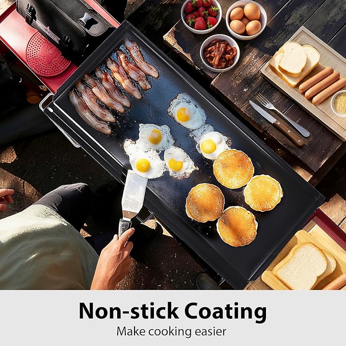 Utheer 32 x 14 Ceramic Cast Iron Griddle for Camp Chef 2 Burner Stove | For Camp Chef 2 Burner Stove Fits SG60 EX60 DB60 YK60 Double Burner Stove, Ceramic Griddle, Oven-Safe Up to 500°F