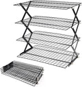 2/3/4-Tier Collapsible Cooling Rack for Baking,Folding Cooling Grid,Adjustable Stackable Roasting Cooking Drying Wire Cooling Rack for Cookies Baking