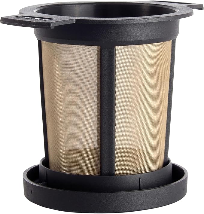Finum Reusable Stainless Steel Coffee and Tea Infusing Mesh Brewing Basket, Medium, Black