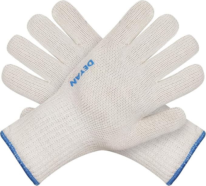 DEYAN Oven Gloves with Fingers, 932°F Heat Resistant Oven Mitts | Heat Proof & Cut Resistant Gloves with Non-Slip Silicone Grip for Kitchen Cooking, BBQ, Grill, Baking