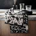 RECYCO Waffle Kitchen Towel Set of 2 - Quick Dry Microfiber Sustainable Dish Towels - Ultra Absorbent Reusable Cleaning Tea Towels - Lightweight Hand Towels,16”x 28”, Black & White Florals