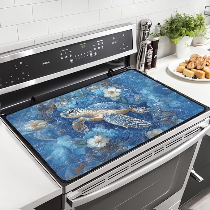 Moutain Sun Set Extra Large Silicone Stove Cover Mat 30 x 21 Inches Square Stove Cover Glass Countertop Gas Burners Protector Large Dish Drying Pad for Kitchen
