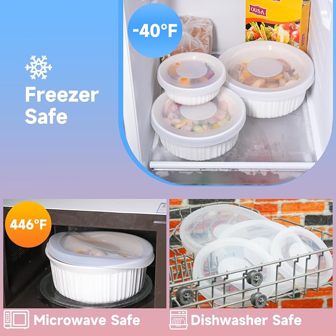 Silicone Lids for Corningware 1.5 Quart Round Dish, 1 Pack Reusable Covers for CorningWare F-5-PC French White Baking Dish (Dish not Included) Dishwasher & Microwave & Freezer Safe