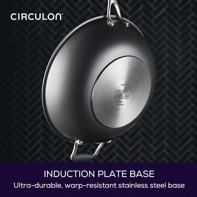 Circulon A1 Series with ScratchDefense Nonstick Induction Cookware Stir Fry Pan, Wok Pan, 13.25-Inch, Graphite