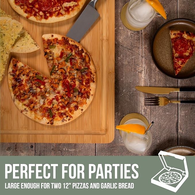 Large Cutting Board for Kitchens 24 X 18 by Grizzly Living - Heavy Duty Bamboo Cuttings Boards for Meat, Veg & Charcuterie - Large Wooden Stove Top & Countertop (24" x 18") Epicurean, Butcher