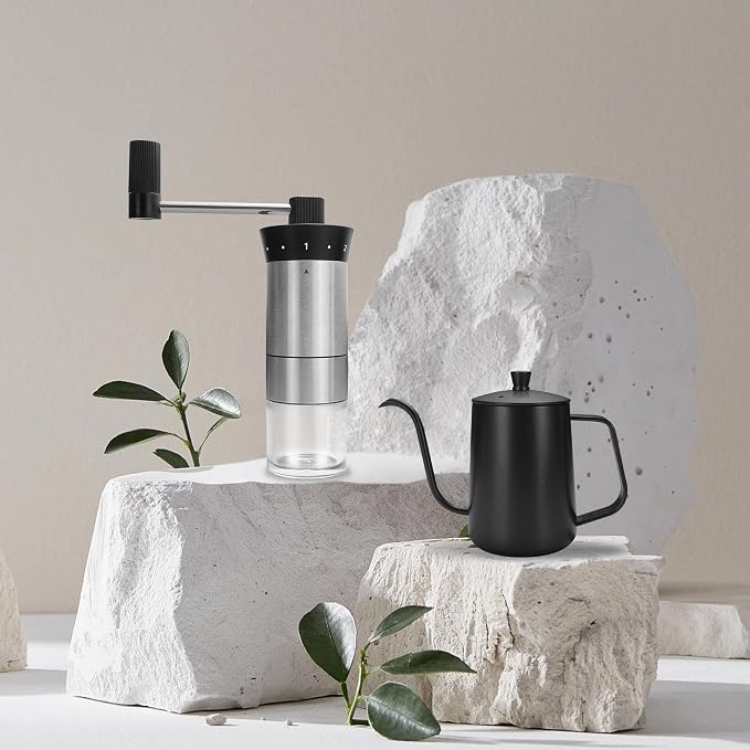 Coffee Pour Over Dripper Set, Pour Over Coffee Maker Kit with Kettle | Coffee Maker Set with Hand Coffee Grinder and Pour Over Scale, Coffee Brewing Kit, Glass Coffee Dripper and Filter Set