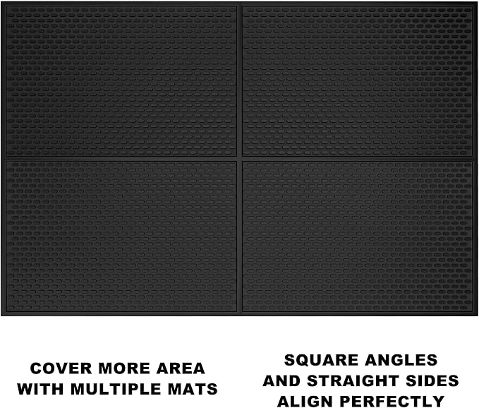 AXIESO Bar Mat 18 x 12 in - Silicone Coffee Bar Mats for Countertop | 1/2 in thick, heat-resistant, food-safe drip mat; non-slip dish drying mat for kitchen counters, restaurants and glassware