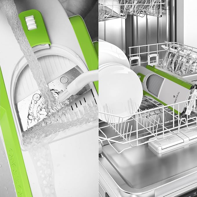 ONCE FOR ALL Safe Mandoline Slicer, Vegetable Slicer Potato Slicer, Green | Vegetable Slicer For Food Potato Slices, Thickness Adjustable 0.1-8 mm Kitchen Artifact Fast Meal Prep, Gift, Only Slicer