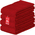 100% Cotton Kitchen Towels 15x25 in, Red Set (Pack of 4)