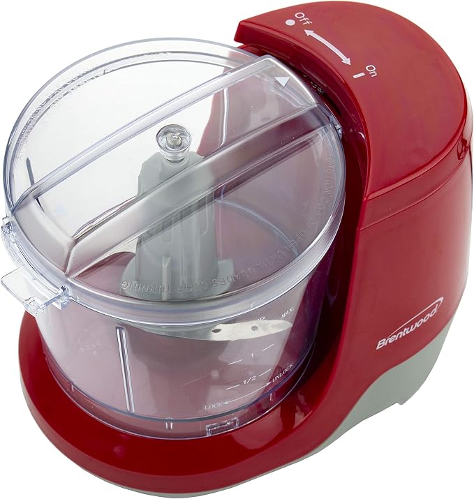 Brentwood MC-109R 1.5 Cup Mini Food Chopper, Red