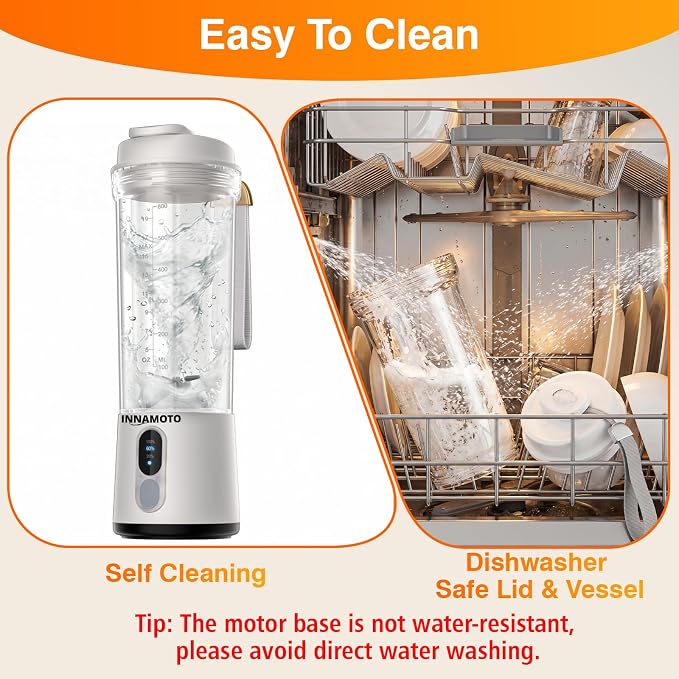 Personal Size Portable Blender Make Smoothies - 20oz Powerful Mini Blender | Small Blender with Large Capacity BPA-Free Juice Cup, Leak-proof Travel Lid, Freshly Squeezed in Gym/Picnic/Office/Home