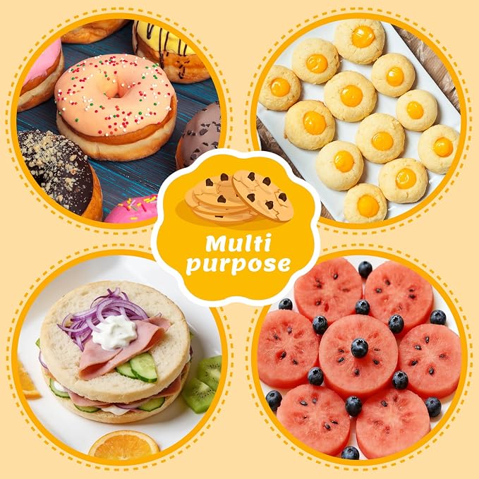 Round Circle Cookie Cutter 4 Pcs | Biscuit Cutters, Sandwich Cutter, Stainless Steel, 4 Different Sizes, for Baking Donut English Muffin Scones