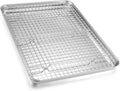 Homikit Half Baking Sheet with Wire Rack (1 Pan+1 Cooling Rack), 18" x 13" | Stainless Steel Cookie Sheet Pan with Cooling Rack Set, Large Bacon Tray for Oven Baking Cooking Roasting, Dishwasher Safe