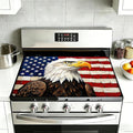 Electric Stove Top Cover,Bald Eagle Stove Cover for Glass Top Electric Stove,American Flag Heat Resistant Flat Top Stove Mat Countertop Protector, 28 x 20 Inch