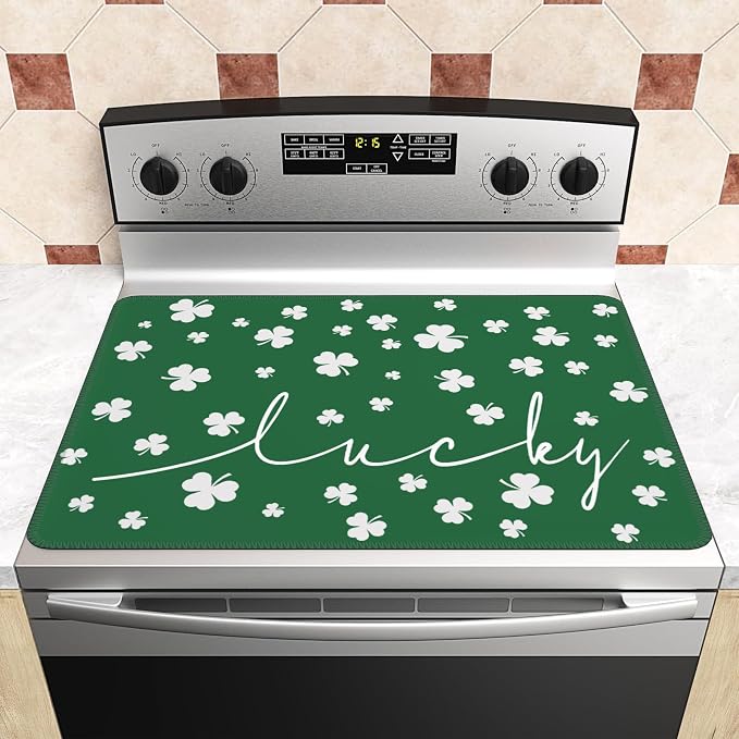 St. Patrick's Day Stove Top Cover 29''×21'' for Electric Stove - Stove Mat for Glass Top Glass Cooktop Protector For Kitchen Multifunctional Oven Covers for Electric Stove