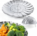 Sayfine Vegetable Steamer Basket, Premium Stainless Steel Veggie Steamer Basket - Folding Expandable Steamers to Fits Various Size Pot (Foldable Large)