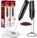 YSSOA Electric Milk Frother Handheld with Stainless Steel Stand Battery Operated Whisk Drink Mixer for Coffee, Frappe, Latte, Matcha, Hot Chocolate, Mini Hand Blender
