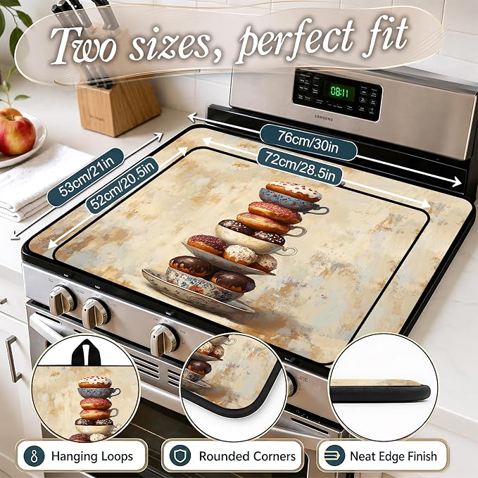 Stove Top Covers with A Non-slip Rubber Coating—protect Your Stove from Scratches, Extend Countertop Space, and Add A Classic Kitchen Touch.