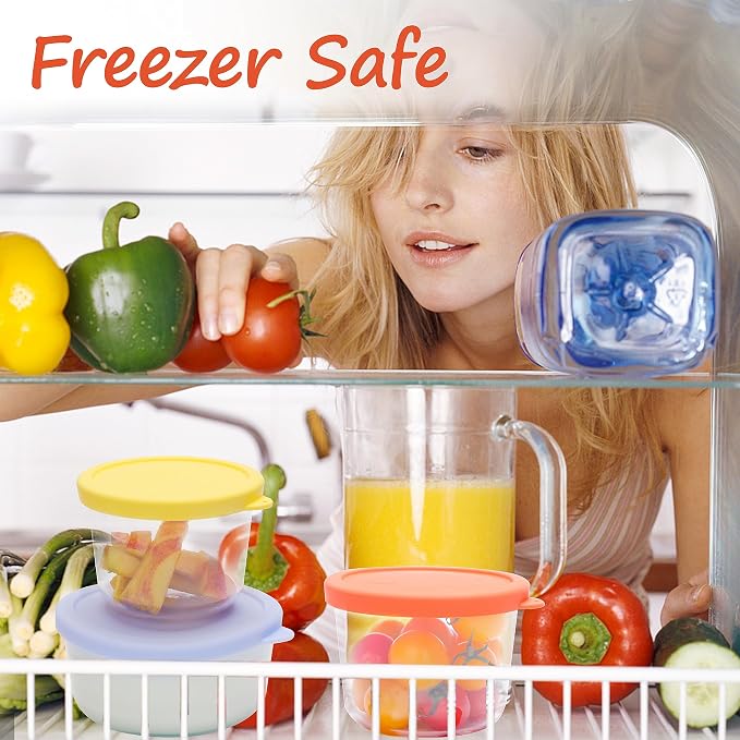 LUVCOSY 1 Cup Silicone Replacement Lids Storage Cover for Pyrex 7202-PC Glass Bowls (Container not Included) 4 Pack Microwave, Dishwasher and Freezer Safe