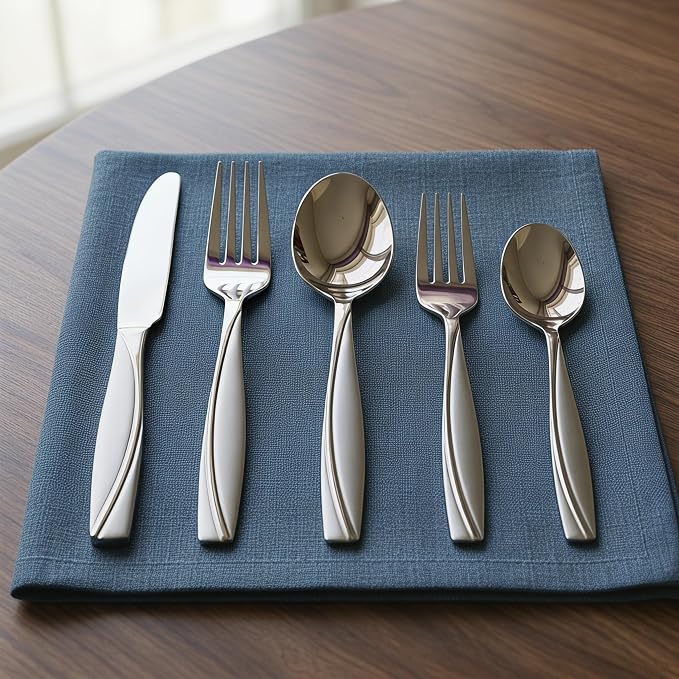30-Piece Stainless Stee Silverware Set for 6 | Grade 430 Classic Pattern Flatware Set, Heavy Fork Spoon Knife Set for Home, Restaurant, Apartment, Hotel, Dishwasher Safe