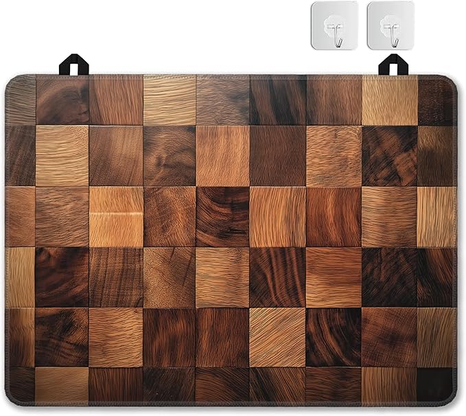 Retro Wood Pattern Stove Top Covers for Electric Stove,Rustic Farmhouse Glass Top Stove Cover, Heat Resistant Range Covers for Electric Stove,Washable Countertop Mat, 28 x 20 Inch
