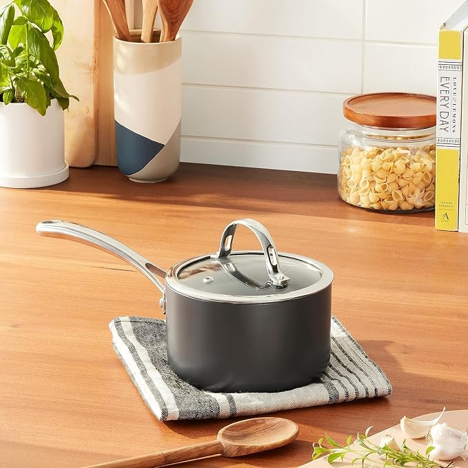 Cooks Standard Classic 2 Quart Hard Anodized Nonstick Saucepan with Glass Lid