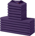 Homaxy 12 Pack 100% Cotton Kitchen Towels and Dishcloths Set, Eggplant | 12 x 12 Inches and 13 x 28 Inches Kitchen Towels Set, Ultra Soft Absorbent Dish Cloths for Washing Dishes