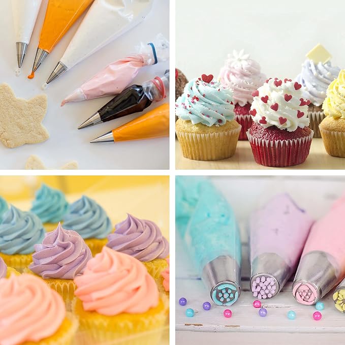 Piping Bags, Pastry Bags 100PCS 18 Inch, Disposable Icing Piping Bags | Tipless Icing Piping Bag For Cookie/Cake Decorating Supplies, Anti Burst And Non-Slip Thicken Cake Decorating Bags