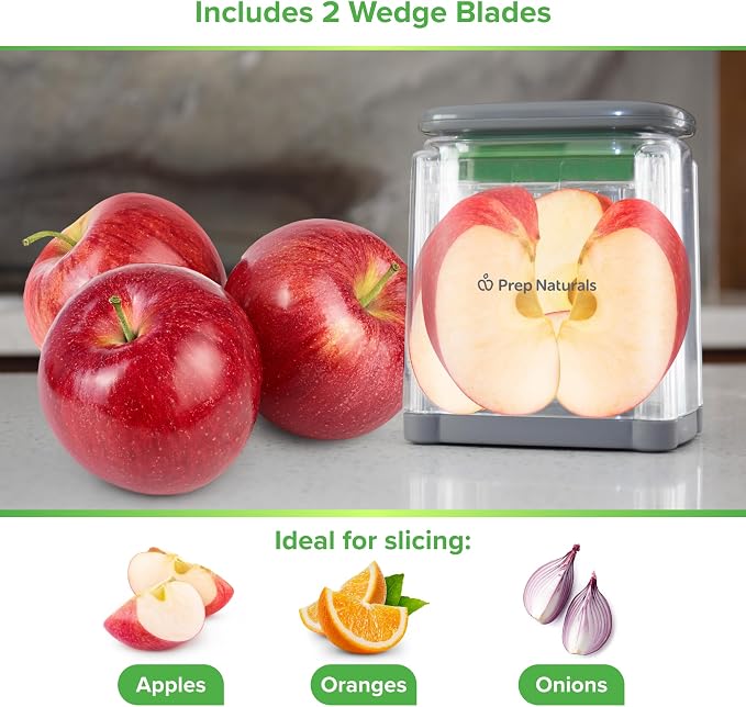 Prep Naturals Medium Stainless Steel French Fry Cutter | Manual French Fry & Potato Cutter - Stainless Steel Blades, Chop Box & Safety Glove Included (3-in-1)