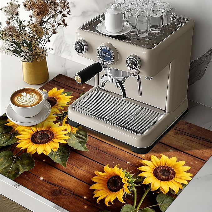 HOMETITUTE Spring Stove Top Cover 28x20 Sunflower Inspirational Heat Resistant