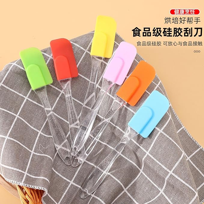 5 PCS,7Inch Silicone Spatulas Rubber Spatula Small Spatula Baking Mini Spatula Mixing Tool for Nonstick Cookware, Cooking (Pink green yellow orange blue)