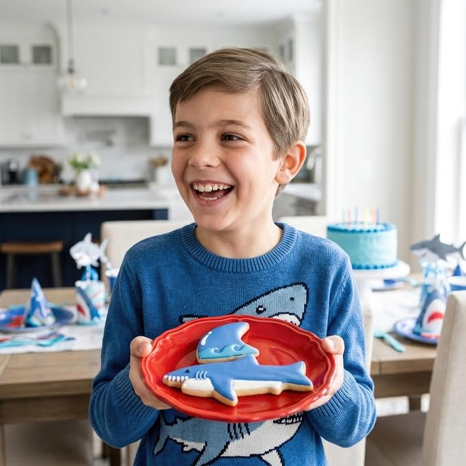 Ann Clark Shark Cookie Cutter Set of 2, Made in USA | Includes: Shark & Shark Fin, Perfect Size & Shape, From America's Largest Cookie Cutter Maker, Food-Safe American Steel