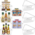 Lazy Susan Cabinet Organizer Bins for 26"/ 28"/ 32" Diameter | Corner Organizer, Plastic Cabinet Storage Bin, 1/8 Wedge - Food Safe, BPA Free, with Non-Slip Pads (for 26" Diameter, 8 Pack)
