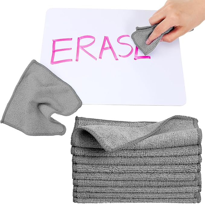 30 Pcs Dry Erase Cloth,6 X 6 Inch,Gray | Cleaning Rags Reasonable Whiteboard Cloth Kitchen Towels Microfiber Towels Cars Wash